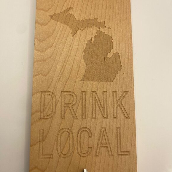 Michigan Drink Local Wall Mount Bottle Opener Wood Plaque Beer Cap Catcher Bar - Picture 2 of 4
